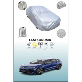 Resim Dokaca Gri Volkswagen Tayron Uyumulu Oto Branda, Araba Brandası, Koruyucu Örtü 