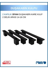 Resim Duşakabin Cam Kapı Kulp Siyah Kol Ayarlı 14-16 Cm Siyah 