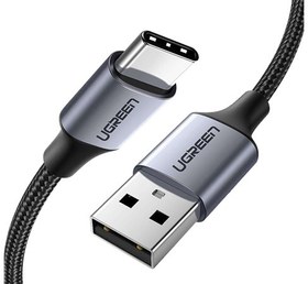 Resim Ugreen USB Type-C Örgülü Data ve Şarj Kablosu 1 m Siyah 