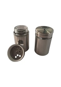 Resim Paslanmaz Çelik Ve Cam Baharatlık Tuzluk Karabiberlik Seti 2'li 