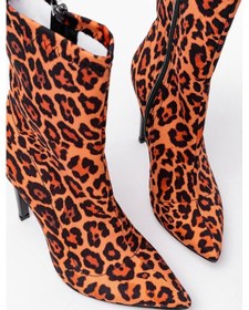 Resim Vrt-4811 Leopar Yüksek İnce Topuklu Fermuarlı Kadın Bot Leopar 