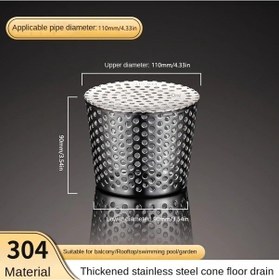 Resim Willowhaven 110mm Paslanmaz Çelik Drenaj Kapağı: Fare Ve Tıkanma Önleyici, Dayanıklı Balkon Teras Çatı Izgarası 