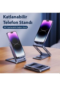 Resim Dux Ducis Z-shape Alüminyum Alaşımlı Katlanır Telefon Standı 