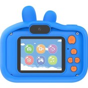 Resim H9s Çocuk Kamerası Hd Çizgi Film Kamerası Silikon Kılıf Dijital Kamera Oyuncakları Fotoğraf Ve Video 32g Hafıza Kartı + Kart Okuyucu İle 