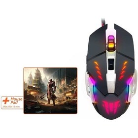 Resim Polosmart PGS303 Kablolu RGB Optik Oyuncu Mouse + Mouse Pad 
