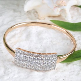 Resim Dikdörtgen Swarovski Sıralı Taşlı Kelepçe 