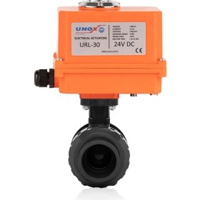 Resim Unox 24V Elektrik Aktüatörlü U-Pvc Küresel Vana Su İçin 