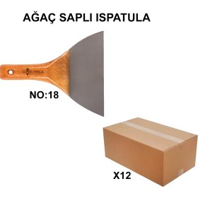 Resim Izmir Fırça Arge Toptan Ağaç Saplı Ispatula No:18 - 12 Adet 006836 