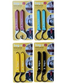 Resim 1000Nar 2'li Kırmızı BAG-U Araba Koltuk Kancası / Çanta Asma Aparatı / Askılık / Bebek Arabası Askı Aparatı 