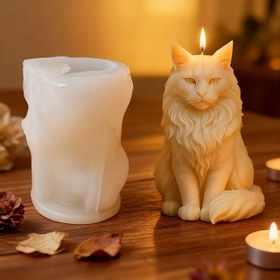 Resim 1 Adet Gerçekçi Maine Coon Kedi Silikon Kalıp - Canlı Benekli Pati İzi ve Doku, Yeniden Kullanılabilir DIY Mum/Sabun/Alçı Kalıpları El Yapımı Çalışmalar İçin Balmumu, Rezinden Figürler & s (Düzensiz Kedi Şekli) 