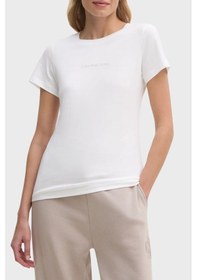 Resim Calvin Klein Bayan T Shirt J20j224990 Yaf Beyaz Beyaz 
