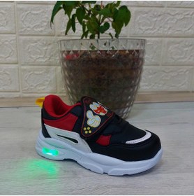 Resim MP ONE M.P One 3127 Siyah-Kırmızı Işıklı Fuspetli Bebe Spor Ayakkabı 