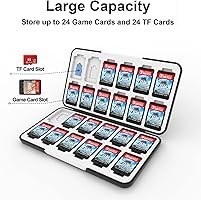 Resim TUVOWAK Anahtar Oyun Kartı Kılıfı Nintendo Switch Oyun ve Mikro SD Kart, Yumuşak Astarlı, Anahtar/Anahtarlı OLED Kartuş Oyun Kılıfı Manyetik Kapaklı 