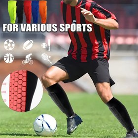 Resim 1 adet/2 adet Yumuşak ve Nefes Alabilen Bal Petekli Sıkıştırma Çorapları - Siyah, Kırmızı, Mavi, Yeşil, Turuncu, Mor - Futbol, Beyzbol, Boks, Taekwondo, Dağ Bisikleti için İdeal - Açık Hava Sporları Desteği, Spor Desteği Ekipmanı | Sıkıştırma Uyumlu | Esnek Malzeme 