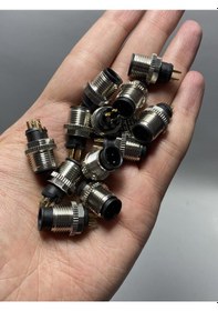 Resim M12 4 Pin Acode Erkek Konnektör Soketi 1 Adet 