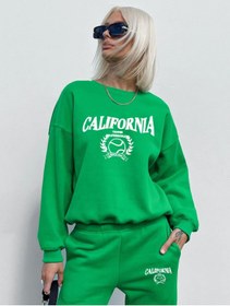 Resim Machetta Yeşil California Tennis Tasarım Baskılı Oversize Eşofman Takımı 