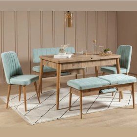 Resim Paris Banklı Yemek Masası Takımı Atlantik Fıstık Yeşili 
