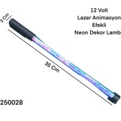Resim Gcstore 12 Volt Neon Lazer Animasyonlu Dekor Lamba 35CM 