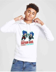 Resim Anime Dragon Ball Baskılı Unisex Çocuk Kapüşonlu Beyaz Sweatshir (529028447) Beyaz 