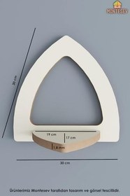 Resim Ahşap Dekoratif Duvar Rafı (MTS-136) 