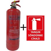 Resim Mapeks Yangın Tüpü 2 KG ve Yangın Tüpü Levhası 2'li Set 