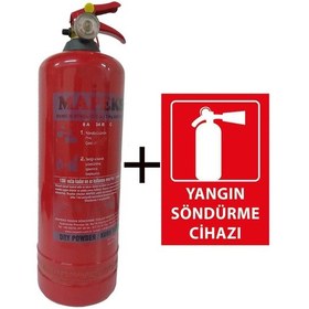 Resim Mapeks Yangın Tüpü 2 KG ve Yangın Tüpü Levhası 2'li Set 