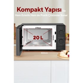 Resim Kumtel Siyah Mikrodalga Fırın Hm-15 