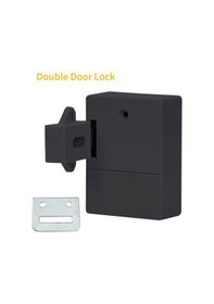 Resim Qingmipy T3 Çift Açılır Kapı İçin Akıllı Sensörlü Dolap Kilit, Abs Materyal, Gizli Montaj, Dolap/çekmece Güvenliği, Pil Dahil Değil, Siyah 