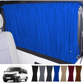 Resim Oto Pandami Ford Transit Uzun Şase T16 5.nesil 2000-2006 Uyumlu Mavi Raylı Oto Perde Takımı 