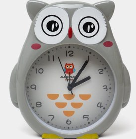 Resim Baykuş Büyük Boy Sevimli Baykuş Saat Çocuk Odası Saati Gri 