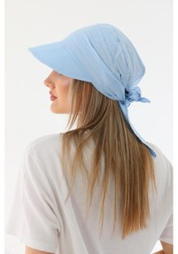 Resim Safari Bağlamalı Bebe Mavisi Siperli Bandana Vizör Bebe Mavisi 