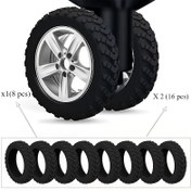 Resim 8/16'lık Paket Silikon Bavul Tekerlek Kılıfı - El Bagajı ve Spinner Bavullar İçin Koruyucu Tekerlek Kılıfları (Siyah/Gri) 