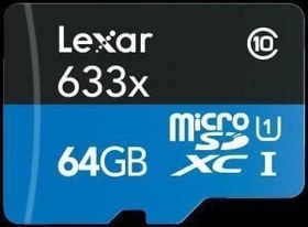 Resim Lexar 64GB 633x MicroSDHC Hafıza Kartı 