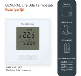 Resim GENERAL Life Mitra HT15 Rf Kablosuz Oda Termostatı 