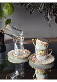 Resim Konyax Rosa 2 Kişilik Kahve Ve Çay Seti Çok Renkli 