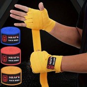 Resim 2 adet Elastik Boks El Sarma, 120in/3.05m Dayanıklı Polyester Bandaj, "HAPPY SHIELD" Tasarımı - Muay Thai & Boks Antrenmanı için İdeal, Sarı, Mavi, Kırmızı Renklerde Mevcut 