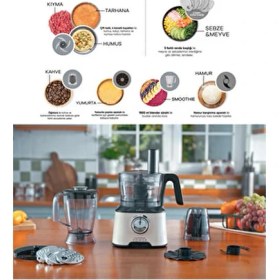 Resim 10 Farklı Aparatlı Mutfak Gıda Hazırlama Seti Mutfak Robotu, 2000W Ultra Güç Ile Tüm Mutfağa Yeter! 