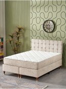 Resim beehanem 150x200 Bengü Çift Kişilik (BAZA BAŞLIK YATAK) 3 Lü Set (JERY KREM) 