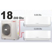 Resim Bosch 18000 BTU 1 Dış + 2 İç Ünite (9+12) Duvar Tipi Multi Inverter Split Klima 