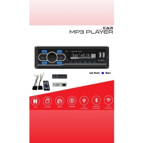 Resim Carub Oto Teyp Usb+Bluetooth+Wifi+Aux+Sdcard+Radio 12V Mavi Işık 