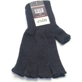 Resim Esin Erkek Yün Triko Kesik Parmak Eldiven Lacivert Lacivert Tek Ebat Lacivert 