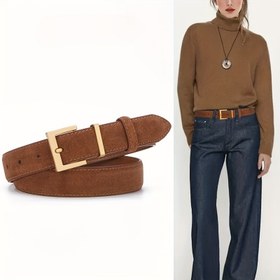 Resim Moda Kadın Kemer Altın İğne Tokalı Şık ve Çok Yönlü Kot Pantolon Dekoratif Tasarımcı Kuşak 