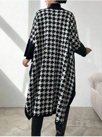 Resim 02Lady Fashion kadın kaz ayağı desenli panço 