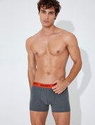 Resim Pamuk Karışımlı Slogan Baskılı 3'lü Boxer Seti 