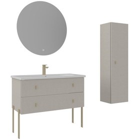 Resim Orka Milazzo 100 Cm Callisto Ayaklı Banyo Dolabı Takımı Ve Boy Dolabı Beyaz 