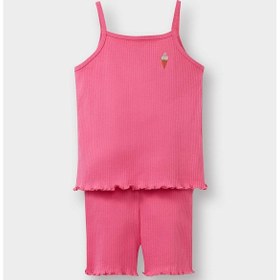 Resim DeFacto Kız Bebek 2'li Takımı Baskılı Askılı Fitilli Kaşkorse Üst Esnek Belli Tayt C1461A525SMPN206 