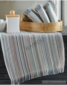 Resim 9'lu Naturel Gökkuşağı Mutfak Kurulama Peçetesi, Sunum Havlusu 30x50cm 