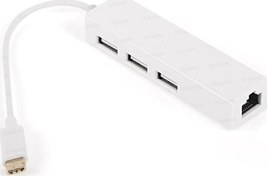 Resim USB3.1 Type-C - 3xUSB2.0 HUB+ 10-100 Ethernet Dönüştürücü Dark