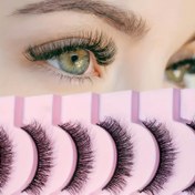 Resim 10 Çift Fox Eye Sahte Kirpik, Kısa Kanatlı Stil, Doğal Makyaj, Kedi-Göz Etkisi, Günlük Kullanım ve Moda Partileri için Uygun 3D Volumlu Siyah Saplı 3D Faux Mink Kirpikler 