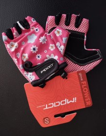 Resim İMPACT FLOWER Parmaksız Bisiklet Eldiveni Pembe Çiçekli S Beden 